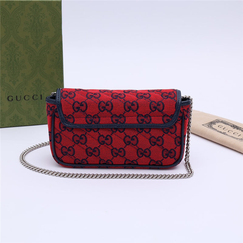 GG Marmont Multicolour super mini bag 476433 Red High