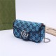 GG Marmont Multicolour super mini bag 476433 Blue High