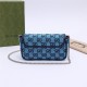 GG Marmont Multicolour super mini bag 476433 Blue High