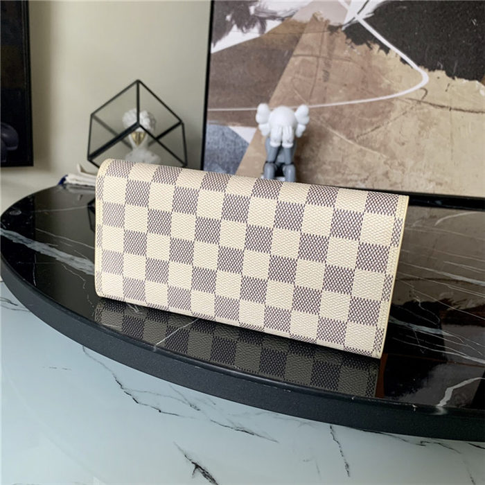 Louis Vuitton Emilie Wallet Damier Azur Beige High