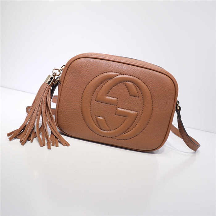 Gucci Soho Small Leather Disco Shoulder Bag 308364 Camel High