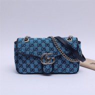 GG Marmont Multicolour small shoulder bag 443497 Blue High