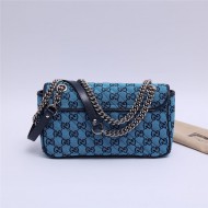 GG Marmont Multicolour small shoulder bag 443497 Blue High