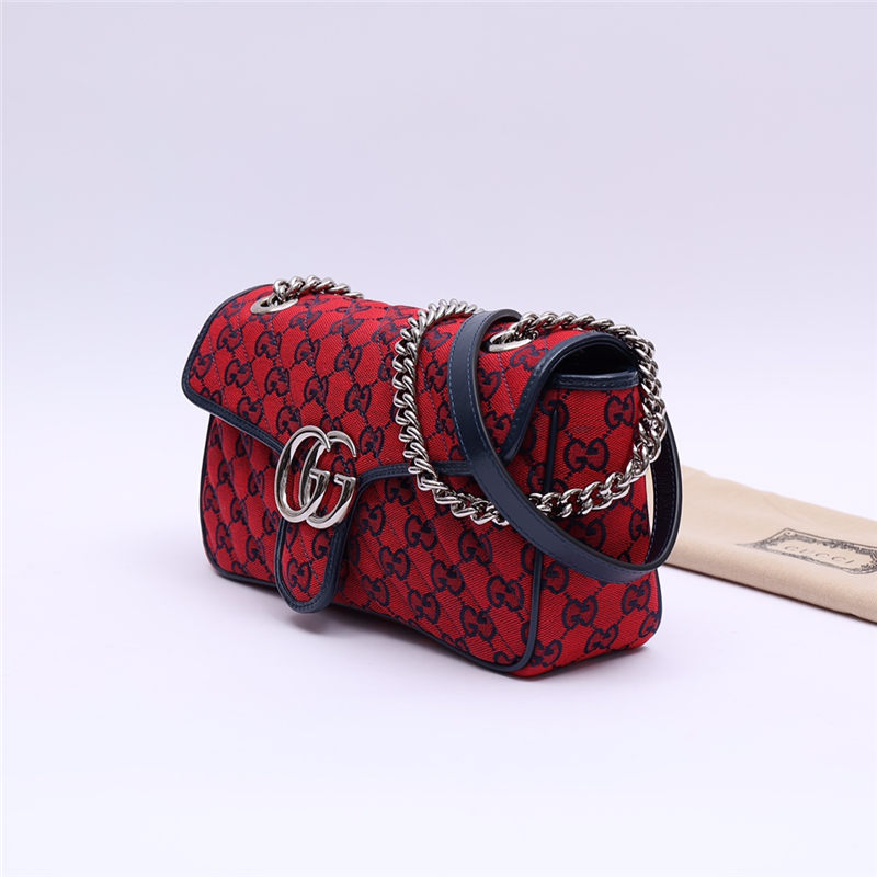 GG Marmont Multicolour small shoulder bag 443497 Red High