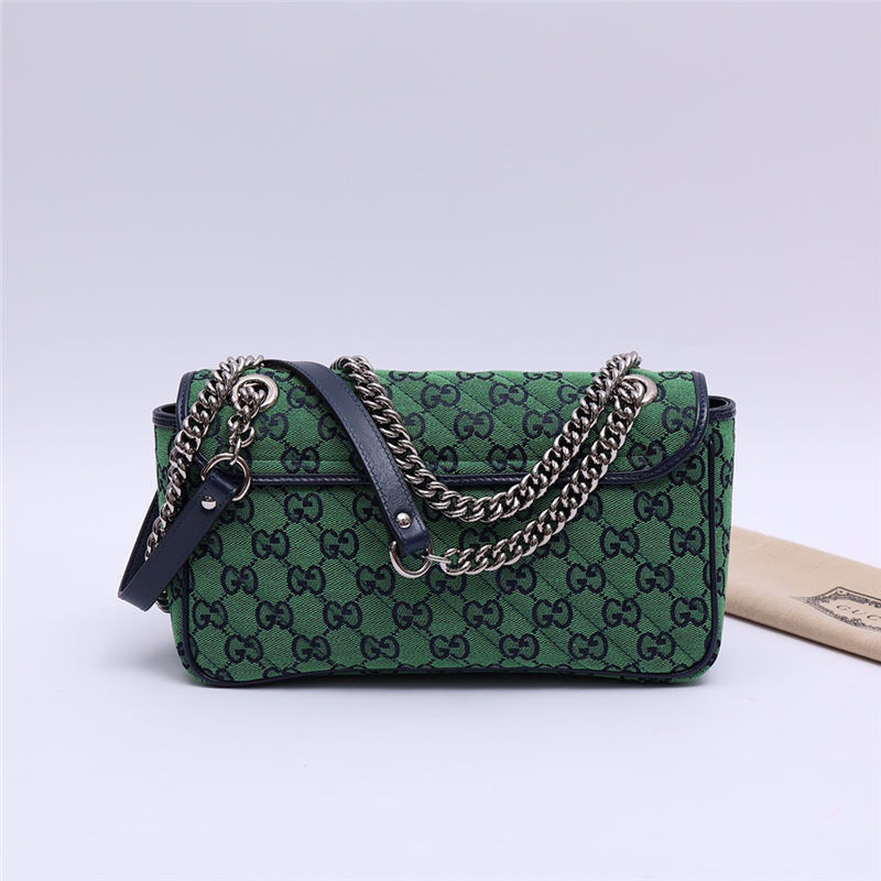 GG Marmont Multicolour small shoulder bag 443497 Green High