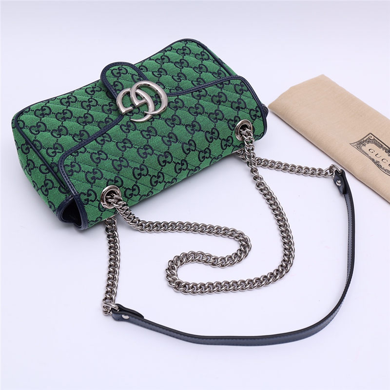 GG Marmont Multicolour small shoulder bag 443497 Green High