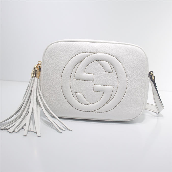 Gucci Soho Small Leather Disco Shoulder Bag 308364 White High