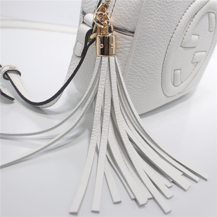 Gucci Soho Small Leather Disco Shoulder Bag 308364 White High