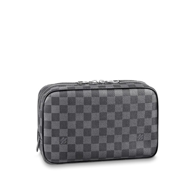 Louis Vuitton TOILET POUCH GM Damier Graphite canvas High