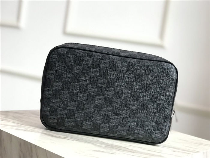 Louis Vuitton TOILET POUCH GM Damier Graphite canvas High