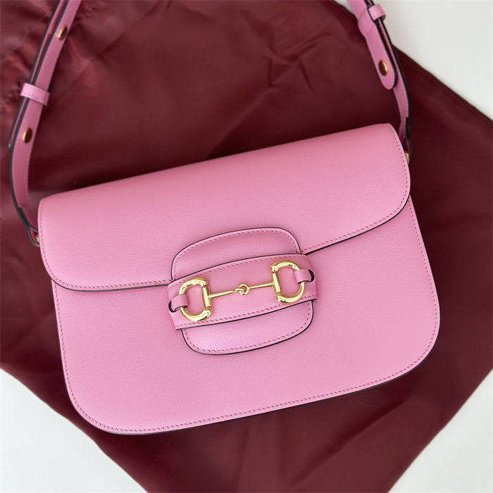 Gucci Horsebit 1955 shoulder bag 602204 Pink leather high