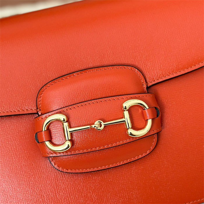 Gucci Horsebit 1955 shoulder bag 602204 Orange leather high