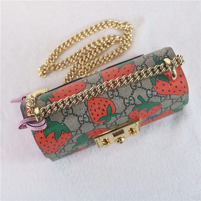 Gucci Padlock small GG shoulder bag 409487 Strawberry High