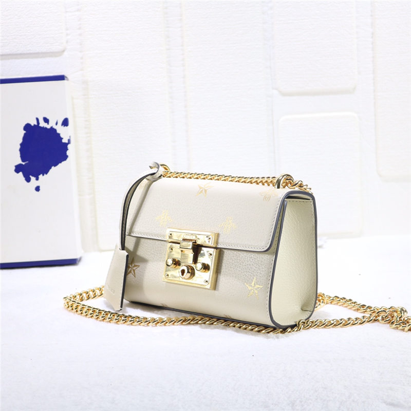 Gucci Padlock small shoulder bag 432182 Bee Star White High