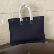 RIVE GAUCHE TOTE BAG IN LINEN AND LEATHER High