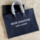 RIVE GAUCHE TOTE BAG IN LINEN AND LEATHER High