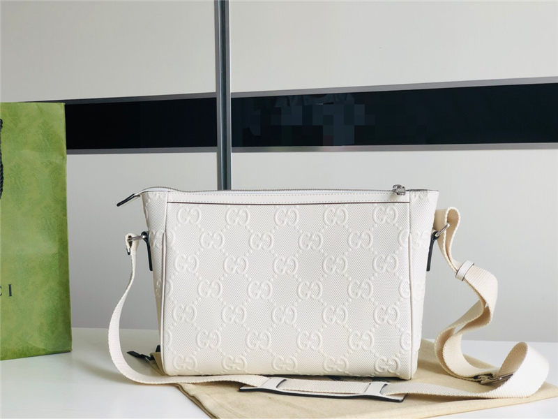 Gucci GG embossed messenger bag 658565 White High