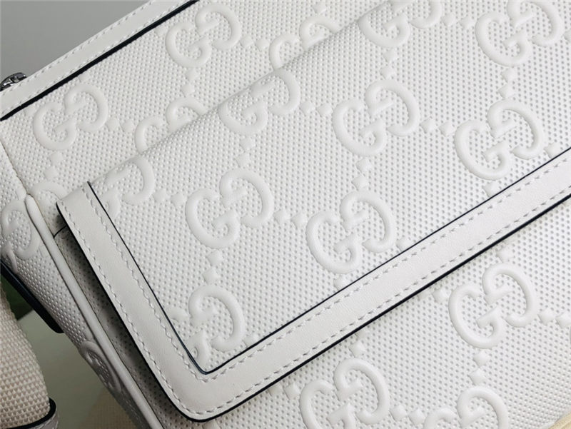 Gucci GG embossed messenger bag 658565 White High