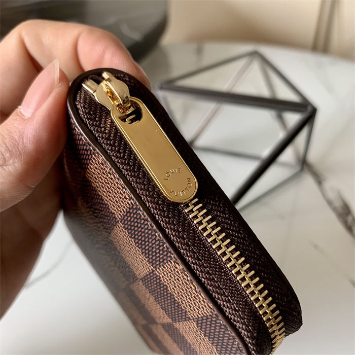 Louis Vuitton Zippy Coin Purse Damier Ebene Coffee-Inside N63070 High