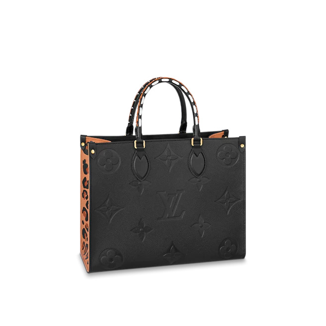 Louis Vuitton ONTHEGO MM Embossed supple grained cowhide leather M58522 Black High