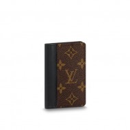 Louis Vuitton POCKET ORGANIZER Monogram Macassar M60111 Black High