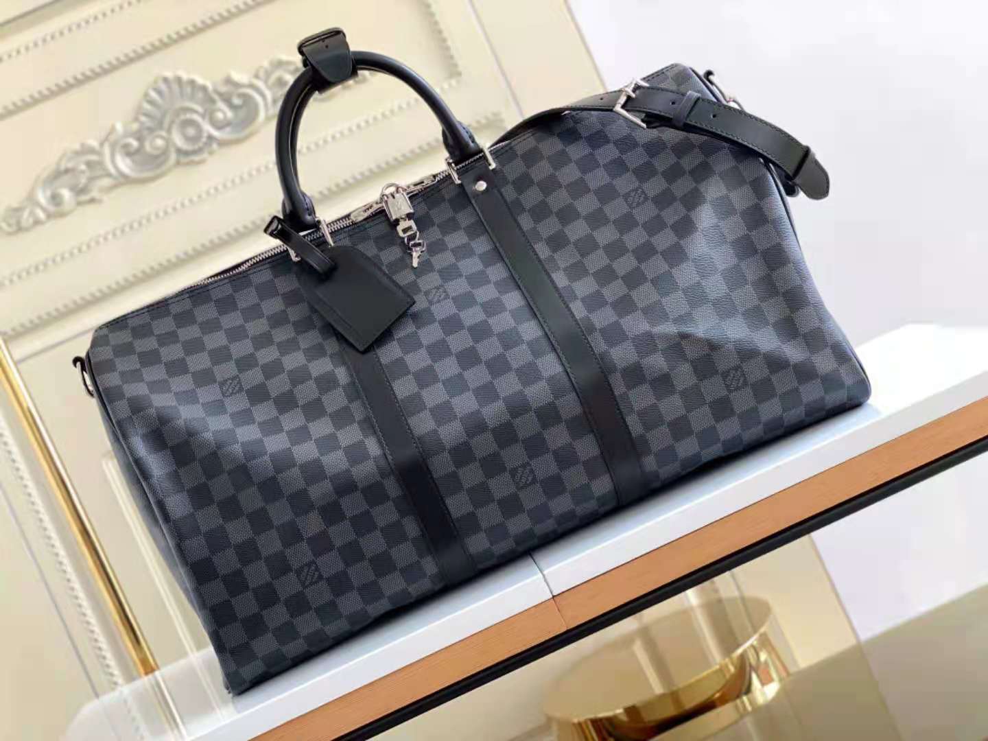 Louis Vuitton Keepall Bandoulière 50 Damier Graphite High