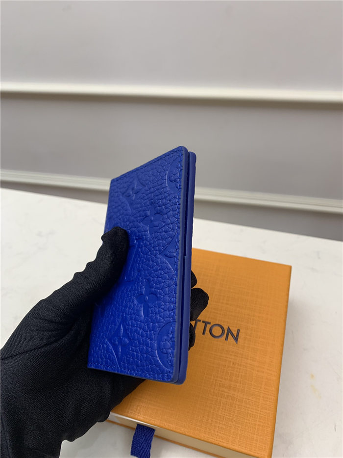 Louis Vuitton POCKET ORGANISER Monogram-embossed Taurillon cowhide leather M50585 Blue High