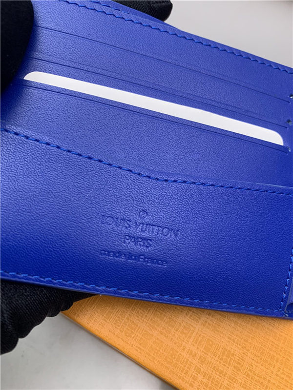 Louis Vuitton SLENDER WALLET Taurillon cowhide leather M80590 Blue High