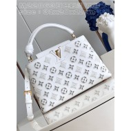 Louis Vuitton Capucines MM Calfskin leather embroidery White M22922/M22863 High