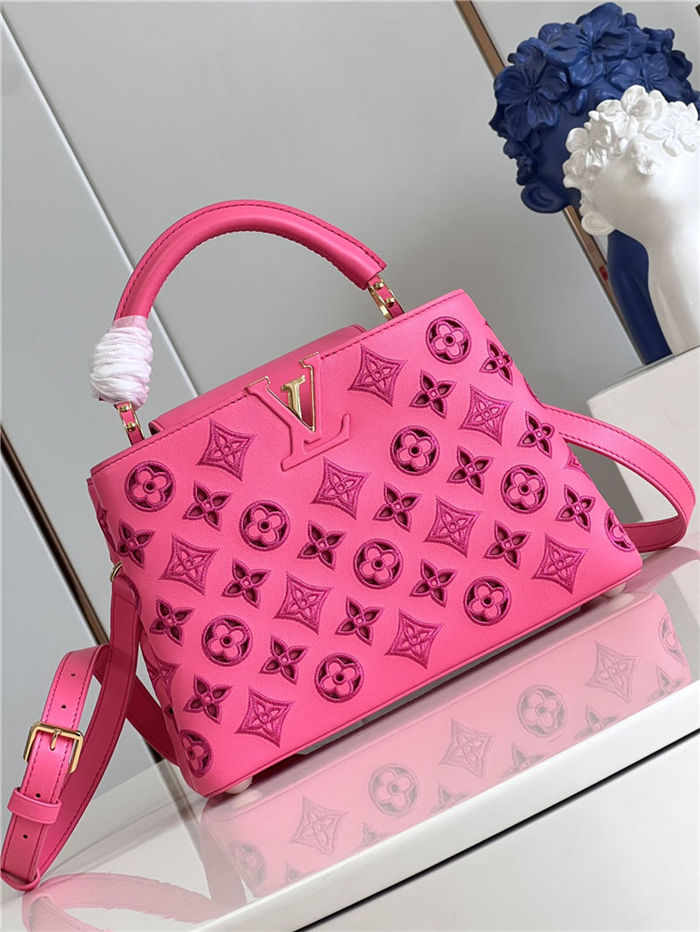 Louis Vuitton Capucines BB Calfskin leather embroidery Pink M22922/M22863 High