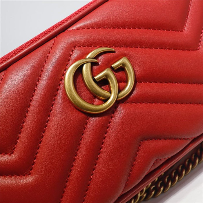 GG Marmont Mini Chain Bag 546581 Red High