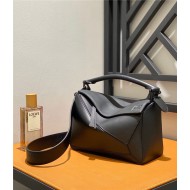 Small Puzzle bag in satin calfskin Black High