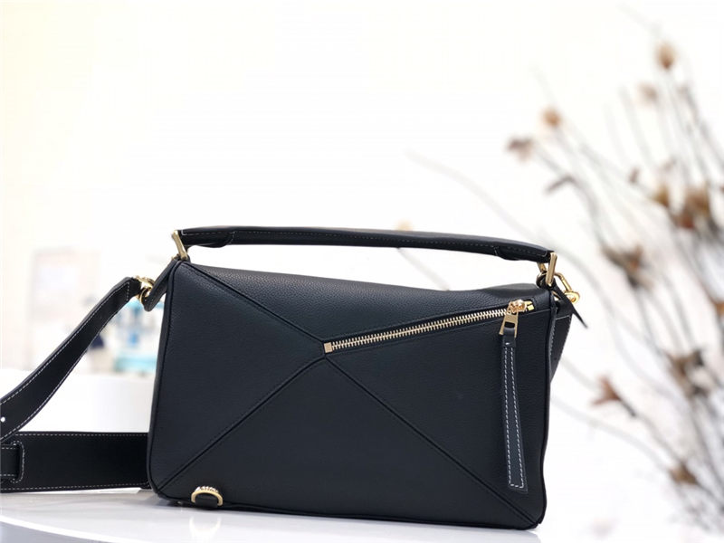 Puzzle bag 29cm in soft grained calfskin Black High