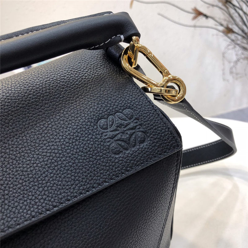 Puzzle bag 29cm in soft grained calfskin Black High