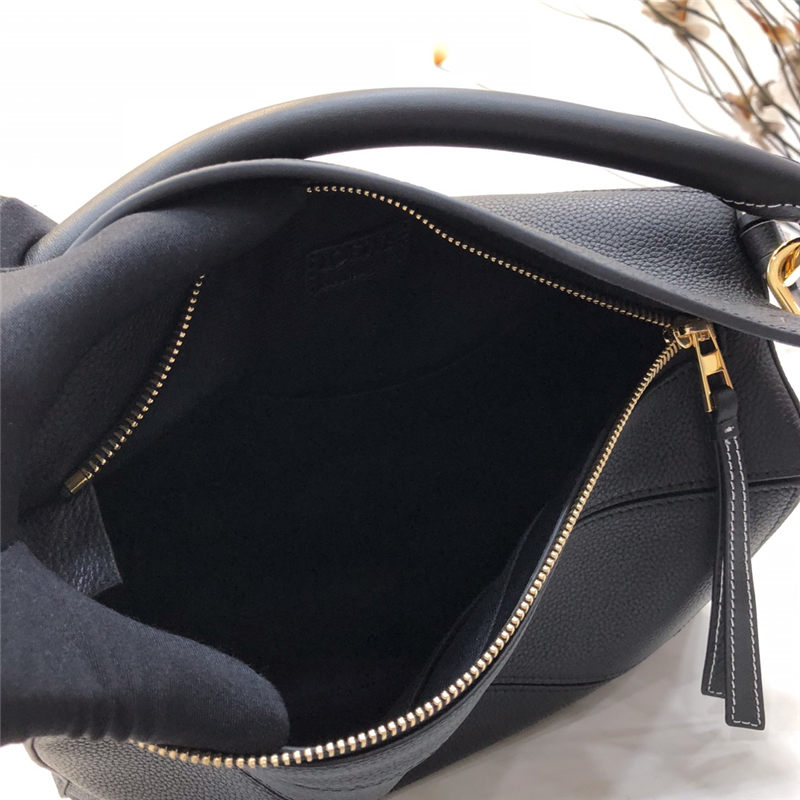 Puzzle bag 29cm in soft grained calfskin Black High