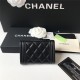 BOY Chanel CARD HOLDER Lambskin & Gold-Tone Metal Black High