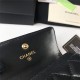 BOY Chanel CARD HOLDER Lambskin & Gold-Tone Metal Black High