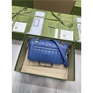 GG Marmont mini New matelassé shoulder bag 446744 Blue High