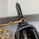 HOURGLASS MINI HANDBAG WITH CHAIN CROCODILE EMBOSSED Black High