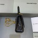 HOURGLASS MINI HANDBAG WITH CHAIN CROCODILE EMBOSSED Black High