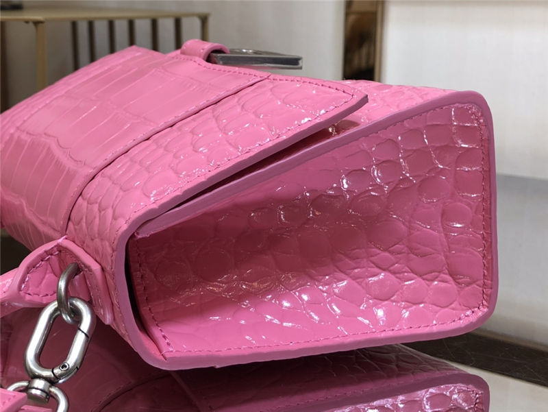 WOMEN'S HOURGLASS XS TOP HANDLE BAG Crocodile Pink High