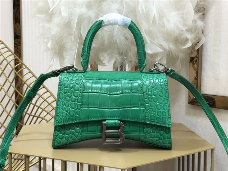 WOMEN'S HOURGLASS XS TOP HANDLE BAG Crocodile Green High