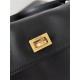 WOMEN'S RODEO SMALL HANDBAG smooth calfskin Black Gold-Metal High