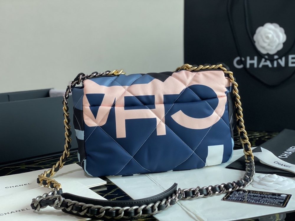 Chanel 19 Flap Bag Printed Silk High