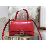 WOMEN'S HOURGLASS SMALL TOP HANDLE BAG Leather Red High