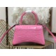 WOMEN'S HOURGLASS SMALL TOP HANDLE BAG Crocodile Pink High