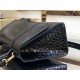 WOMEN'S HOURGLASS SMALL TOP HANDLE BAG Crocodile Black High