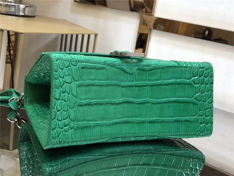 WOMEN'S HOURGLASS SMALL TOP HANDLE BAG Crocodile Green High