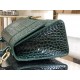 WOMEN'S HOURGLASS SMALL TOP HANDLE BAG Crocodile Olive High