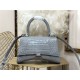 WOMEN'S HOURGLASS SMALL TOP HANDLE BAG Crocodile Grey High